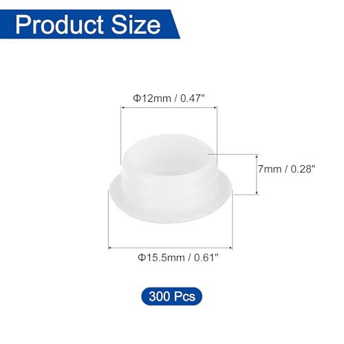 Image of uxcell 300Pcs Screw Hole Plugs, 12mm(1 /2 inch) Dia Plastic Round Button Plugs Snap in Locking Hole Covers Flush Type Caps for Furniture Cabinet, Transparent