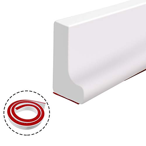 Collapsible Shower Threshold Water Dam Buthtub Water Stopper Shower Barrier Rubber Dam Silicon Water Blocker Dry and Wet Separation for Bathroom (96Inch)