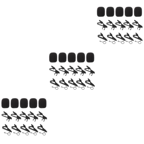 Clip microphone lavalier HEMOTON set de 54 pièces avec bonnettes en mousse et pinces