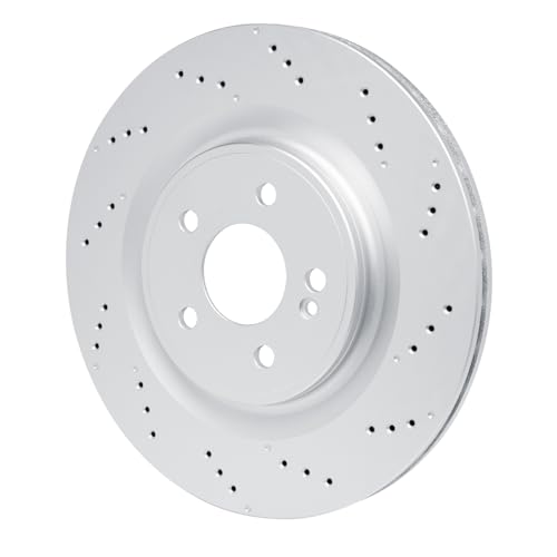 Image of DFC Rear Brake Rotor Fits 2020-2022 Mercedes-Benz A35 | 2020-2025 Mercedes-Benz CLA35 AMG, CLA45 AMG| Drilled Hi-Carbon Alloy GEOMET Coated Disc Brake Rotors