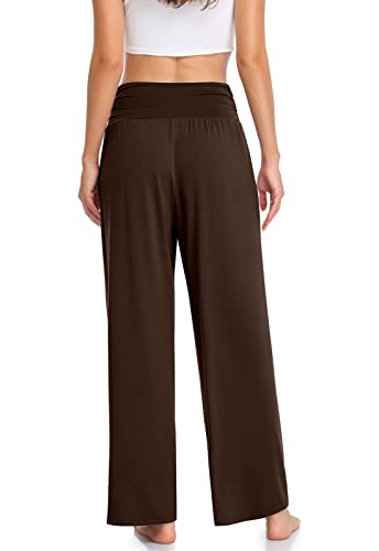 Image of TARSE Womens Wide Leg Pants Casual Loose Yoga Sweatpants Comfy Lounge Pajama Flowy Pants Pockets
