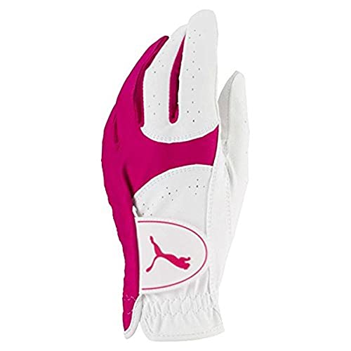 Puma Golf 2018 Women's Soft Lite Glove (Bright White-Beetroot Purple, ...