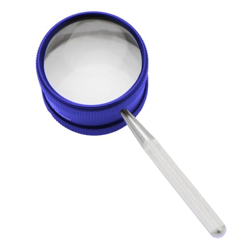 Rongon Handheld Reading Magnifier, 35X High-Power Magnifying glassMagnifying Glass, Double Lens Magnifying Loupe for Seniors Reading, Coins, Jewelry, Inspection, Exploring (Blue)