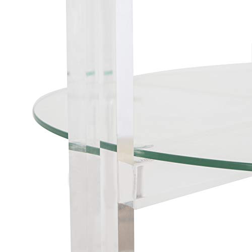 Safavieh Couture Home Jules Glam Clear Acrylic Glass Top 2-Tier Bar Cart With Wheels #TOP6