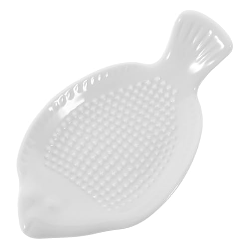 iplusmile 陶磁製生姜おろし器 魚形小型 ガーリックグラインダー キッチン用調味料プレート にんにく生姜すりおろし器 便利で耐久性ある家用