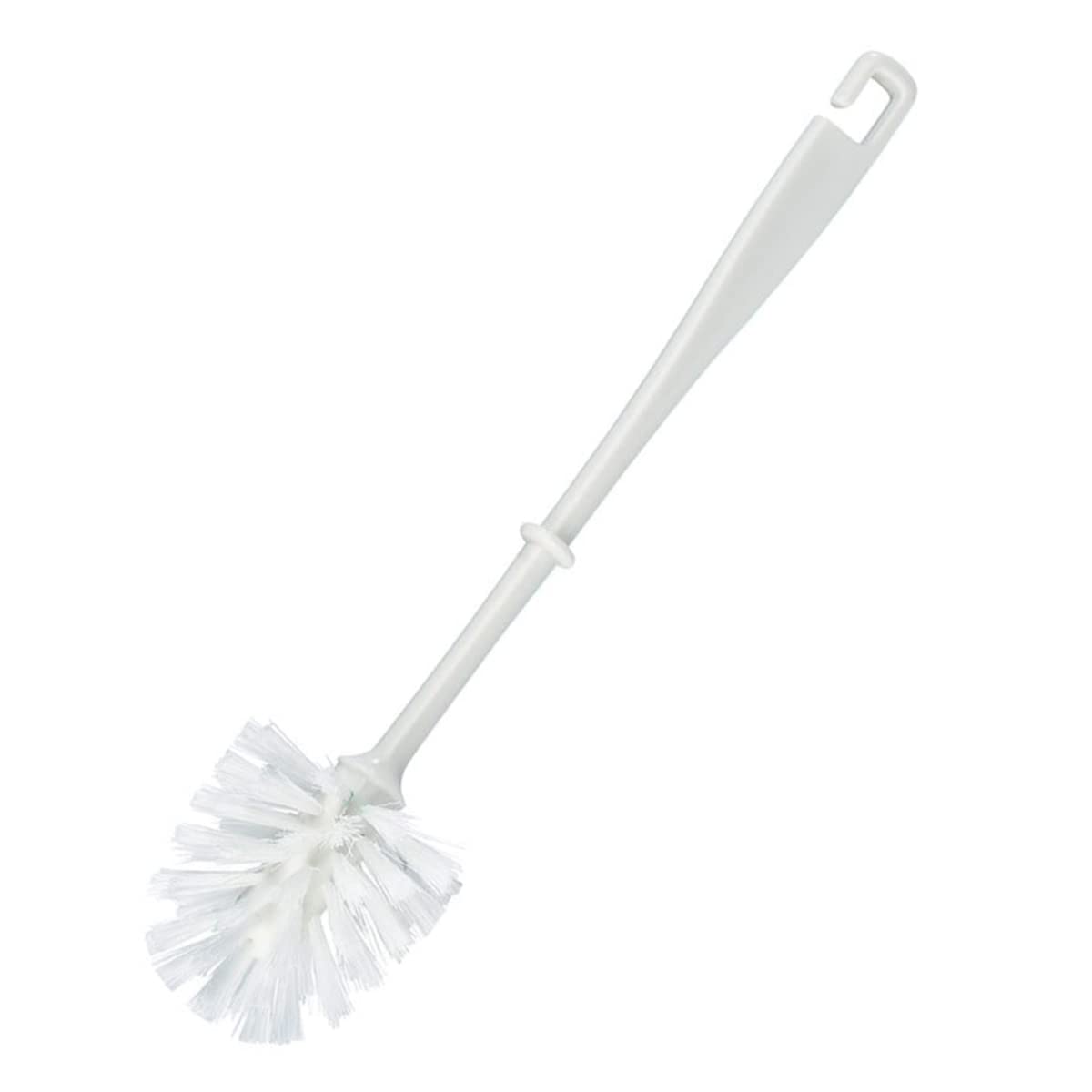 Haadi White Toilet Brush With Long Plastic Handle – Deep Cleaning Bathroom Loo Brush With Strong Bristles, Wall-Mountable, Fits All Holders, Durable & Sturdy Toilet Bowl Cleaner