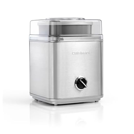 Cuisinart ICE30BCE Heladera 2 L, Helados cremosos, Sorbetes y Yogur Helado en Solo 25 Minutos, automático, fácil de Usar, Tapa Transparente, 35 W, 2 litros, Acero Inoxidable