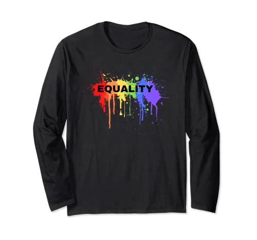 Rainbow Splatter LGBTQ+LGBT Igualdad pride month tee Manga Larga