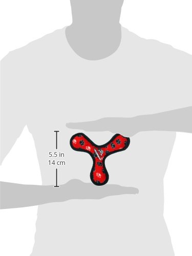 Tuffy - World's Tuffest Soft Dog Toy -Ultimate Boomerang-Squeakers-Multiple Layers.made Durable, Strong & Tough.interactive Play(Tug, Toss & Fetch).Machine Washable & Floats (Junior, Red Paw) #TOP6