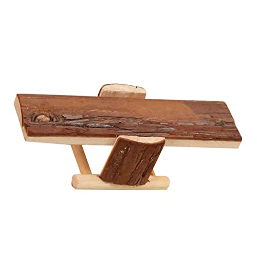 VALICLUD ハムスター木製シーソー玩具 ペットケージ用かじり木 おちゃデザインでストレス解消 歯の健康促進 小動物向け遊び場