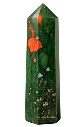 Image of Amazing Gemstone African Bloodstone Crystal Towers ~ Natural Healing Crystal Point Obelisk for Reiki Healing and Crystal Grid (2 inch to 3 inch Inch)