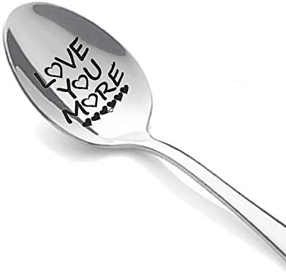 Love You More - Cuchara para él, regalo de cumpleaños, aniversario, para novia, novio, Navidad, San Valentín, regalos para marido, esposa, cucharas
