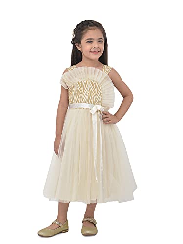 cream fit and flare dress