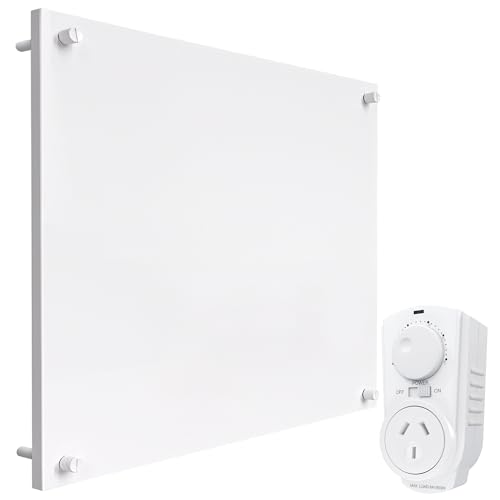 EconoHome Wall Mount Smart Space Heater Panel with Plugin Thermostat - 420W Convection Heater - For 120 Sq Ft Room - 240V - Save On Heating Costs - Overheat Protection