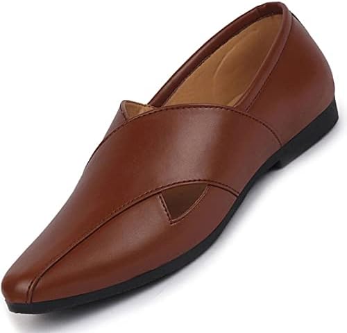 FAUSTO Men's Ethnic Criss Cross Slip On Juttis and Mojaris