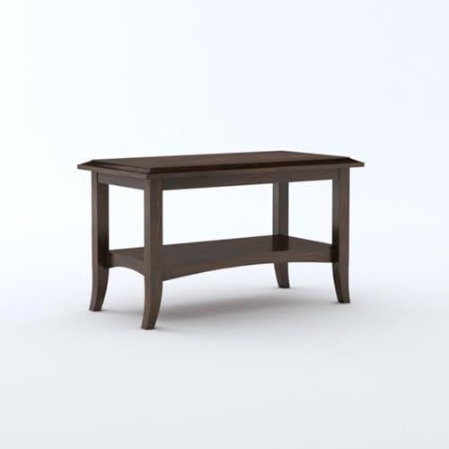 Image of MAMTA DECORATION Solid Sheesham Wood Coffee Table for Living Room | Wooden Center Table with Shelf Storage for Home, Hall, Office & Lounge | Modern Tea Table | Rectangular Coffee Table | Walnut Finish