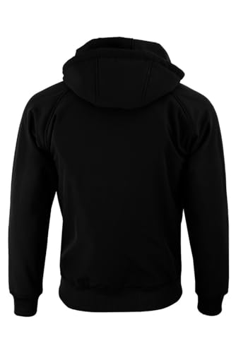 Hive Moto Men\'s Motorcycle Hoodie - Premium Softshell Moto Racing Protective Hoodie with CE-Approved Lining, Black, Large - Thumbnail 5