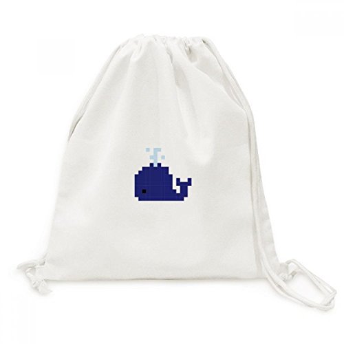 Sac cordon baleine bleue pixel toile contre le désordre des grands sacs de sport