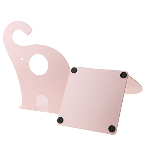 Cartoon Elephant Pattern Book Organizer Cute Metal Bookends For Kids School Library Desk Study Home Office Decoration Gift (Pink) #TOP5