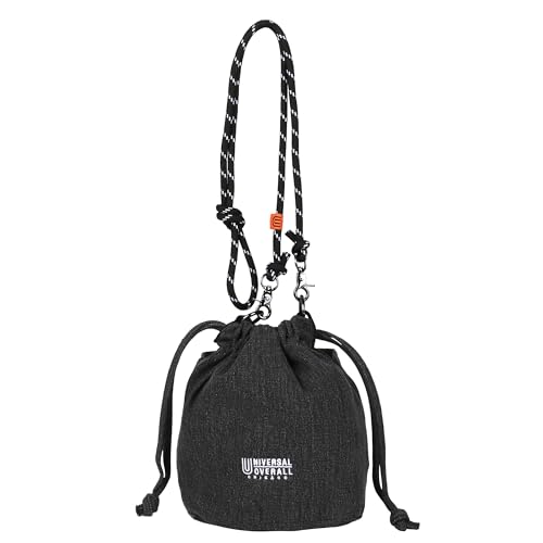 [ユニバーサルオーバーオール] デニム巾着バッグ 13L ショルダー・ポーチ・ハンドバッグ UVO-214 BLACK FR