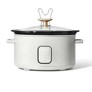 Touchscreen Slow Cooker Kitchenware by Drew Barrymore 6 QT Programmable Cooker with Touch Activated Display White Icing
