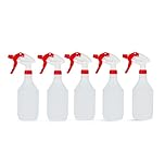 DCS Pack of 5 Plastic Water Spray Bottles for Cleaning 750ml – Hand Trigger Empty Spray Bottles for Gardening and Home Cleaning – Heavy duty Industrial Refillable Mist Spray Bottle (Red)