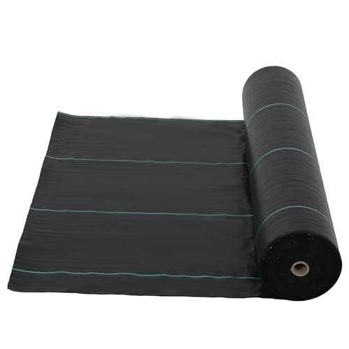 Broadfashion 4ft x 250ft Premium Weed Barrier Landscape Fabric, 5oz Heavy Duty, Weed Control Fabric, High Permeability Good for Flower Bed, Driveway Fabric Ground Cover