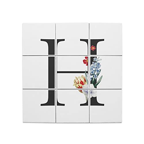 Carreaux céramique décoratif fleurs lettre H pour personnaliser votre salon