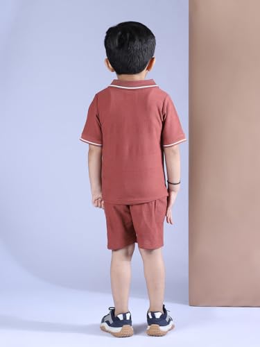 Image of POLKA TOTS Premium Cotton Co-Ord Clothing Set For Boys | Ultra-soft Half Sleeve Shirt & Shorts Combo for Kids Boys | Comfortable Casual - Beach Outfit for Baby Boys & Toddler | Kids Clothes for Boys