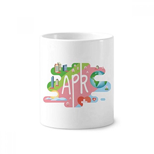 Tasse blanche illustration Avril en céramique pour bureau ou salle de bain