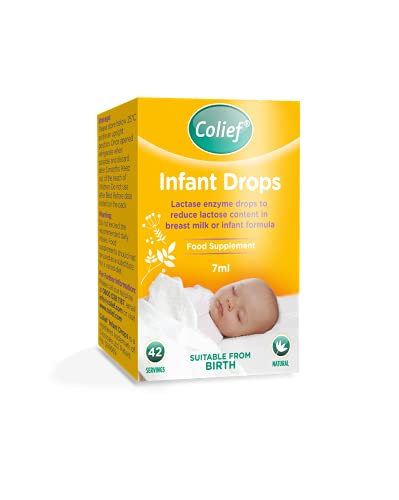 Colief Gotas para bebés | Gotas de enzima lactasa | Alivio natural para los cólicos en bebés | Reduce la hinchazón, 7 ml (el envase puede variar)