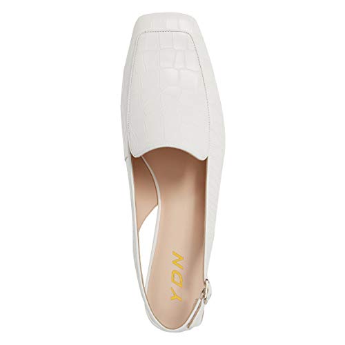 Image of YDN Women Closed Square Toe Block Low Heels Slingback Formal Loafer Dressy Shoes Office Lady Pump Size 4-15 US