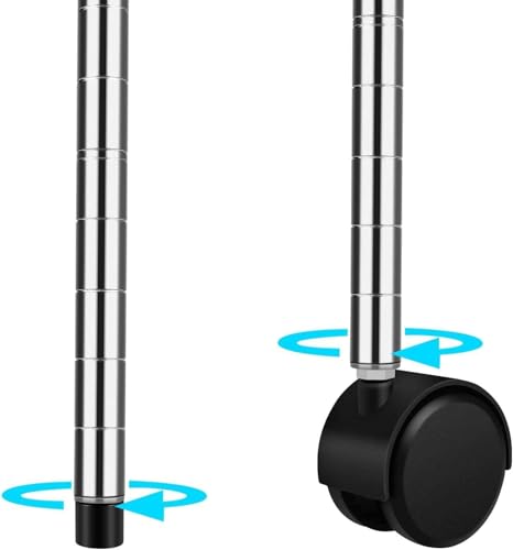 Image of Simple Deluxe Heavy Duty 4-Tier Storage Shelving Unit, 35.83 inch W x 13.98 inch D x 55.91 inch H, 1000 Lbs Loading Capacity, Chrome