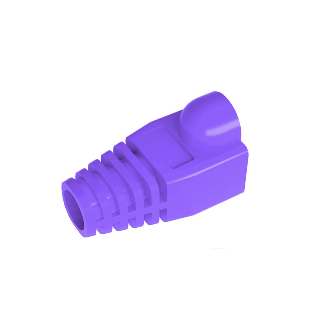 VIVOCH 50 Pcs Cat5 Cat5E Cat6 Strain Relief Boot, RJ45 Plug Connector Cover Modular Network Plug Connector Cap Cable Connector Boots, Purple — image 1