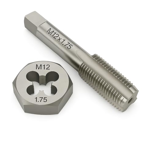 Image of M12x1.75 Metric Tap and Die Set Right Hand HSS Tap & GCr15 Hex Die for Metal Thread Repair
