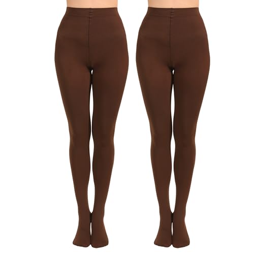 Image of Paralinda 2 Pairs Women's Solid Color Tights 80D, Soft Opaque Microfiber Tights