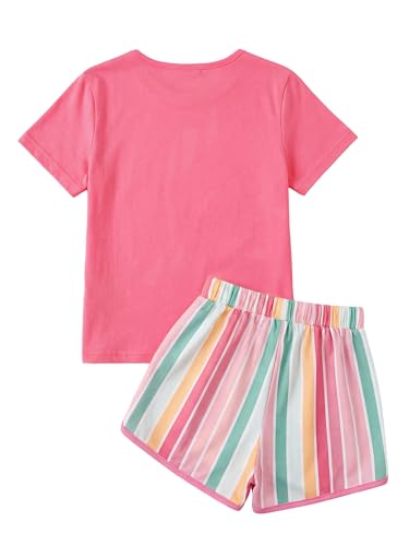 Image of Girl's 2 Piece Outfits Cute Summer T-Shirt and Graphic Shorts Clothing Sets