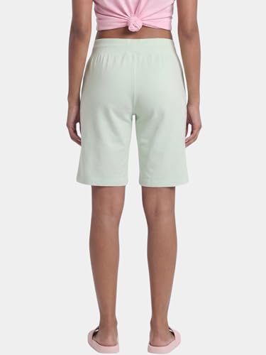 Image of Enamor Mid Rise Knee Length Drawstring Closure City Shorts for Women - Slim Fit, Soft and Breathable Cotton - E044