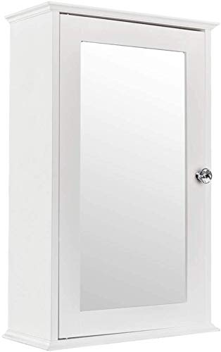 BTIF Single Door Mirror Indoor Bathroom Wall Mounted Cabinet Shelf White Large Storage Bathroom Medicine Cabinet Origin Mirror Cabinet