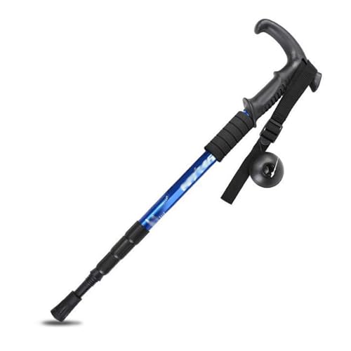 Pobbycrafm Palos Senderismo Bastones para Caminar Bastones Trekking Plegables Baston Extensible BastóN Trekking AleacióN De Aluminio Blue 1 pc