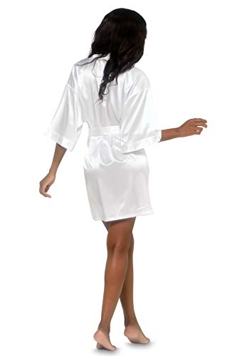 Turquaz Women's Bride Bridesmaids Robe - Satin Kimono Robes for Wedding & Bridal Party Silk Like Lightweight Robes for Women
