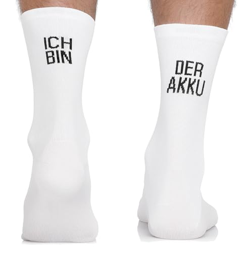 TODO Fahrradsocken Herren und Damen. Atmungsaktive Rennrad Socken. Motiv Fahrrad-Socken Herren Radsocken Damen (Ich Bin der Akku 39-42)