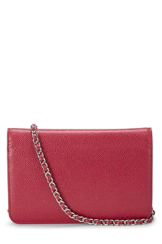 Pre-Loved Red Caviar Timeless 'CC' Wallet on Chain (WOC), Red4