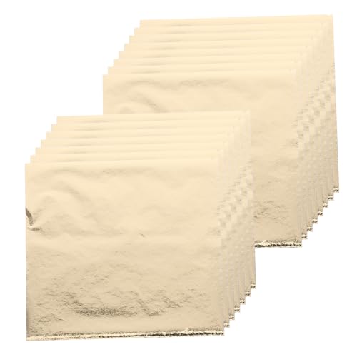 ULDIGI Gleaming Art Foil Sheets 100pcs Imitation Leaf Crafting Foil Flakes Perfect for Gilding Painting Decor More