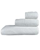 TROVADOR Juego Toalla 3 Piezas Onyx Ref.604 de 100% Algodón de 560 gr. (Blanco)