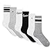 Converse Women's Crew Sock, Black/White/6-Pack, One Size