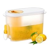 RAMFIYN 3500ml Drink Dispenser for Fridge, Gallon Water Dispenser, Water Container with Spigot Ice Tea Pitcher for Fridge - Yellow