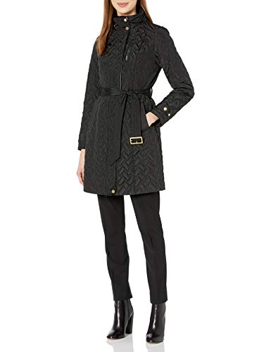 Cole Haan Women's Belted Quilted Jacket, Black, Small
