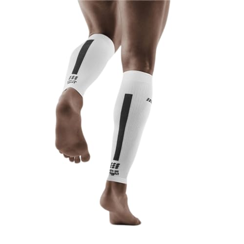 CEP The Run Calf Sleeves 3.0, White/Dark Grey, Men, V2
