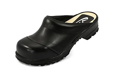 Sika 54 Comfort wytrzyma?e chodaki – szerokie dopasowanie i wk?adka z drewna – idealne do rolnictwa i rybo?ówstwa, lekkiego i ci??kiego przemys?u, budownictwa i rzemios?a, transportu i magazynów, czarny - czarny - 43 EU